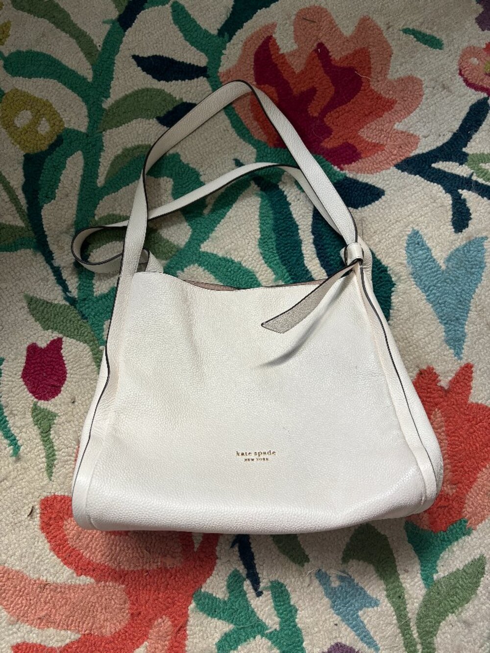 Kate Spade Cream Pebbled Leather Shoulder Bag